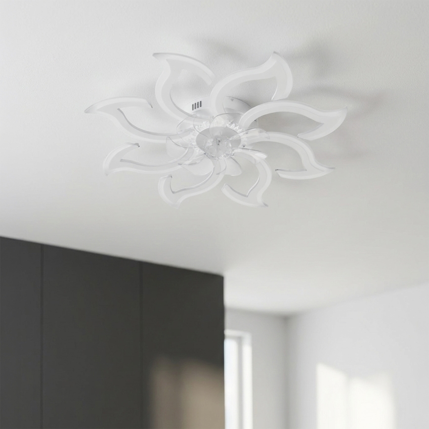 Brilagi - Диммируемый потолочный вентилятор с LED-подсветкой LED/44W/230V 3000-6500K, диаметр 90 см, белый + пульт дистанционного управления