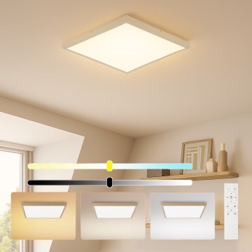 Brilagi - диммируемый потолочный светильник для ванной FRAME SMART LED, 50 Вт, 230 В, 60×60 см, 3000–6000 К, IP44, бежевый + пульт дистанционного управления