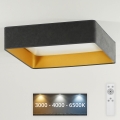 Brilagi - Диммируемый потолочный светильник VELVET SQUARE LED/24W/230V 43x43 см 3000/4000/6500K + пульт дистанционного управления, серый
