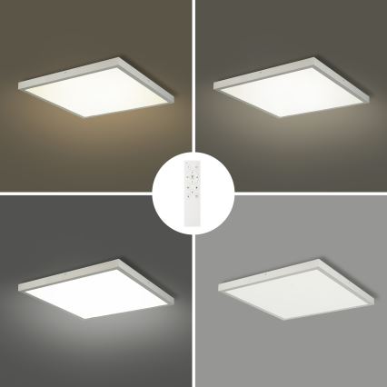 Brilagi - Диммируемый потолочный светодиодный светильник для ванной FRAME SMART LED/50W/230V 60×60 см 3000-6000K IP44 серебристый + пульт дистанционного управления