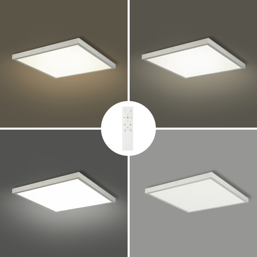 Brilagi - Диммируемый потолочный светодиодный светильник для ванной FRAME SMART LED/50W/230V 60×60 см 3000-6000K IP44 серебристый + пульт дистанционного управления