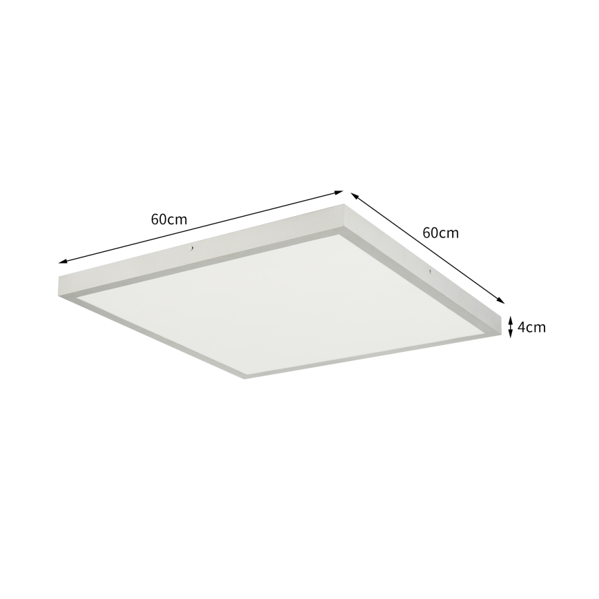Brilagi - Диммируемый потолочный светодиодный светильник для ванной FRAME SMART LED/50W/230V 60×60 см 3000-6000K IP44 серебристый + пульт дистанционного управления
