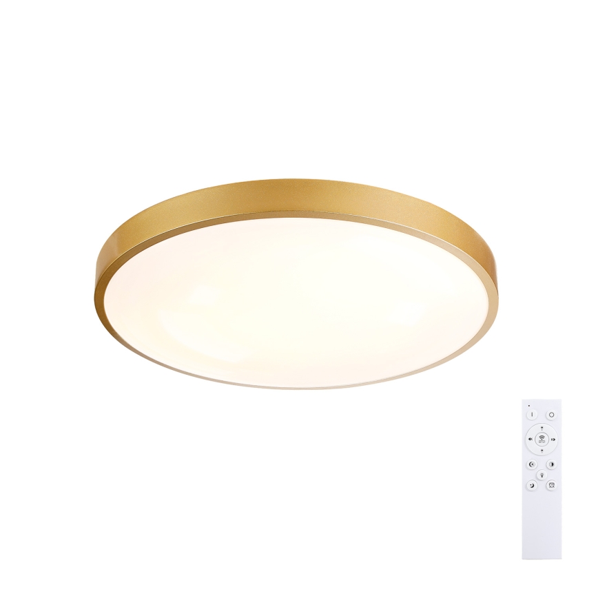 Brilagi - Диммируемый светодиодный потолочный светильник GLASS POOL DOUBLE LED/48 Вт/230 В 3000-6000K 40 см золотой + пульт дистанционного управления