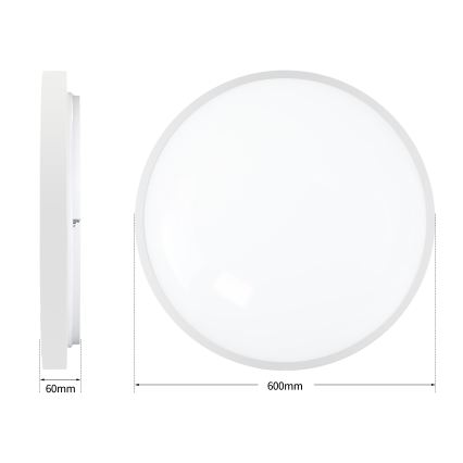 Brilagi - Светодиодный диммируемый потолочный светильник GLASS POOL DOUBLE LED/80W/230V 3000-6000K 60 см белый + пульт дистанционного управления