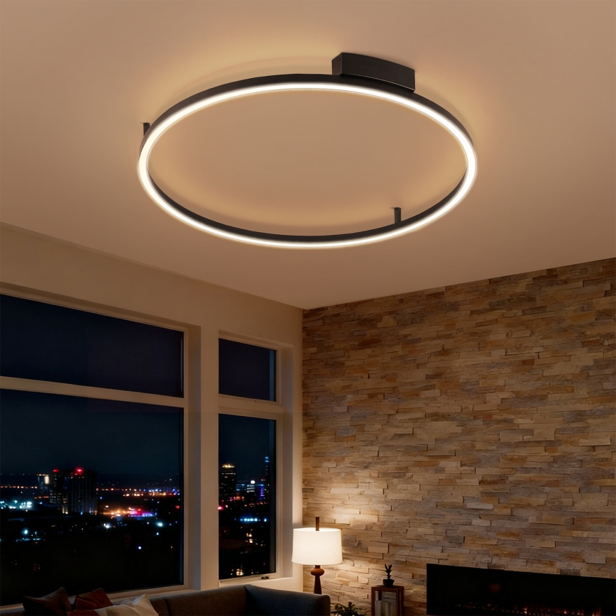 Brilagi - LED диммируемый потолочный светильник PORTOFINO LED/60Вт/230В 3000-6000К Ø 80 см, черный + пульт дистанционного управления