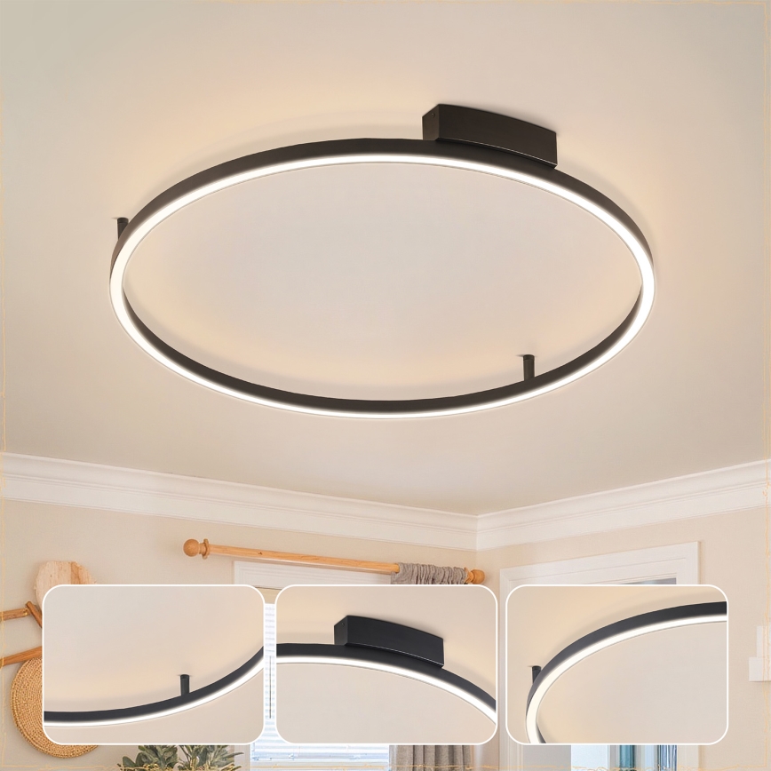 Brilagi - LED диммируемый потолочный светильник PORTOFINO LED/60Вт/230В 3000-6000К Ø 80 см, черный + пульт дистанционного управления