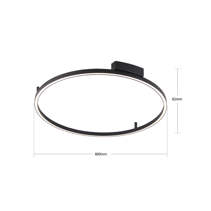 Brilagi - LED диммируемый потолочный светильник PORTOFINO LED/60Вт/230В 3000-6000К Ø 80 см, черный + пульт дистанционного управления