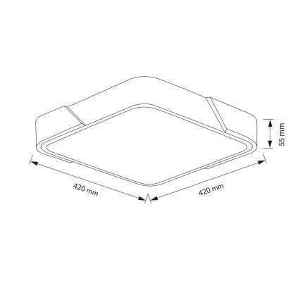 Brilagi - Диммируемый светодиодный потолочный светильник PILANA LED/48Вт/230В 3000–6500К дуб/белый 42×42 см + пульт дистанционного управления