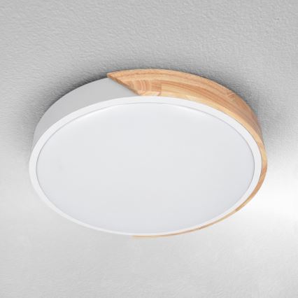 Brilagi - Диммируемый светодиодный потолочный светильник PILANA LED/48W/230V дуб/белый, диаметр 40 см + пульт дистанционного управления