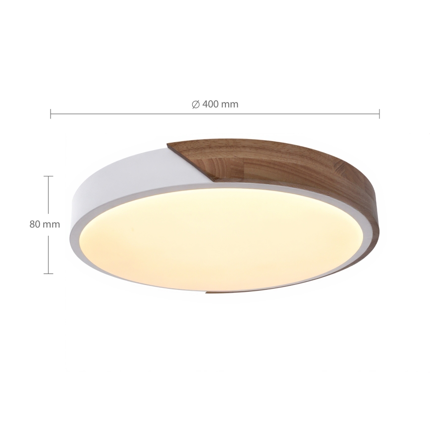 Brilagi - Диммируемый светодиодный потолочный светильник PILANA LED/48W/230V дуб/белый, диаметр 40 см + пульт дистанционного управления