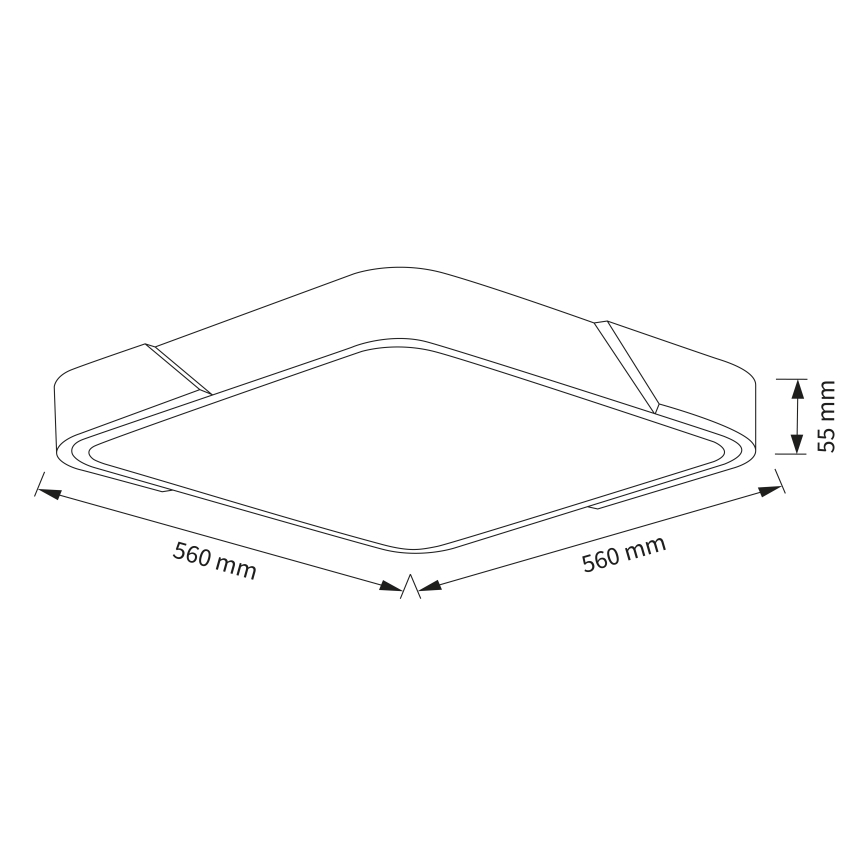 Brilagi - Диммируемый потолочный светильник PILANA LED/60W/230V 3000-6500K дуб/чёрный 56x56 см + пульт дистанционного управления