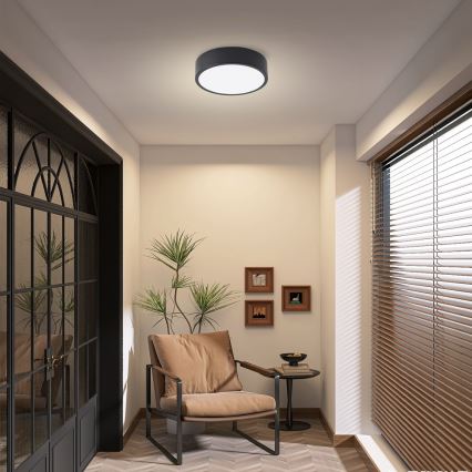 Brilagi - LED диммируемый потолочный светильник POOL LED/18W/230V 3000-6000K 20 см черный + пульт дистанционного управления