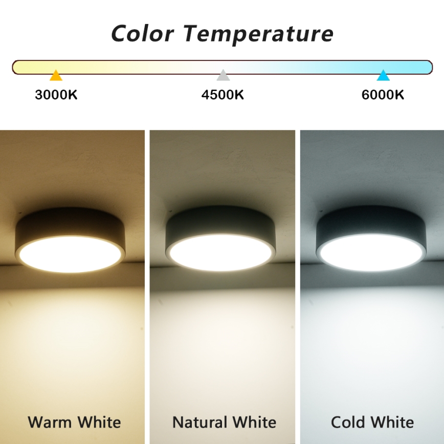 Brilagi - LED диммируемый потолочный светильник POOL LED/18W/230V 3000-6000K 20 см черный + пульт дистанционного управления