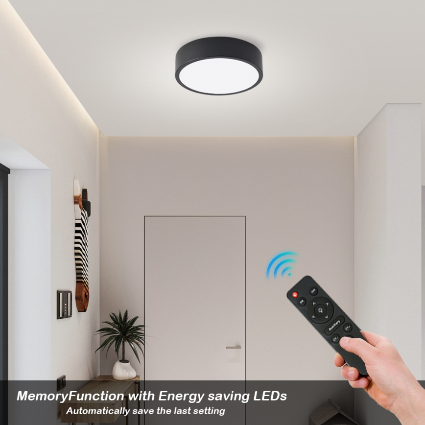 Brilagi - LED диммируемый потолочный светильник POOL LED/18W/230V 3000-6000K 20 см черный + пульт дистанционного управления