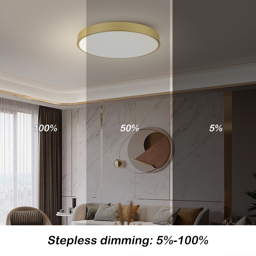 Brilagi - LED диммируемый потолочный светильник POOL SMART LED/100W/230V 3000-6000K 80 см золотой Wi-Fi Tuya + пульт дистанционного управления
