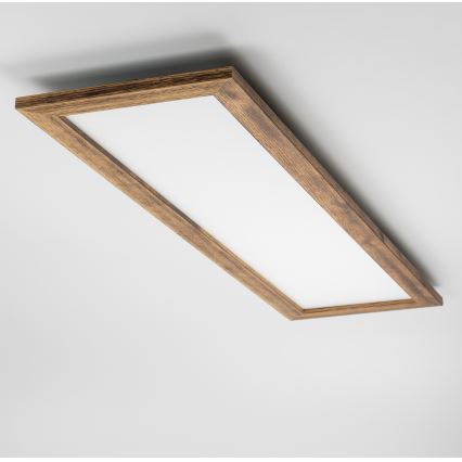 Brilagi - диммируемый LED потолочный светильник SLIMFRAME WOOD LED/58 Вт/230 В 124x33,7 см 3000-6000K коричневый + пульт дистанционного управления
