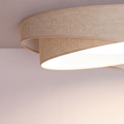 BRILAGI - Диммируемый потолочный светильник VELVET TWIST LED/36W/230V 3000-6000K диаметр 65 см Wi-Fi Tuya Beacon бежевый + пульт дистанционного управления