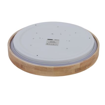 Brilagi - Светодиодный диммируемый потолочный светильник WOODROUND LED/30 Вт/230 В 3000–6000K Ø 40 см, деревянный, CRI 90 + пульт дистанционного управления