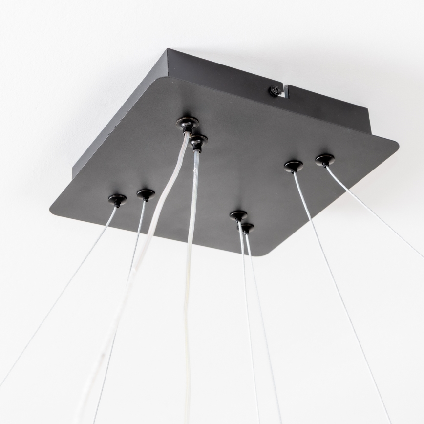 Brilagi - LED-диммируемая подвесная люстра на тросе FALCON SLIM LED/78W/230V 3000-6500K 50x50 см чёрная + пульт дистанционного управления