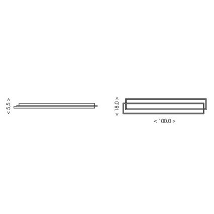 Brilagi - LED Диммируемый потолочный светильник OUTLINE LED/90W/230V 3000-6000K 18x100 cm белый/чёрный + пульт дистанционного управления
