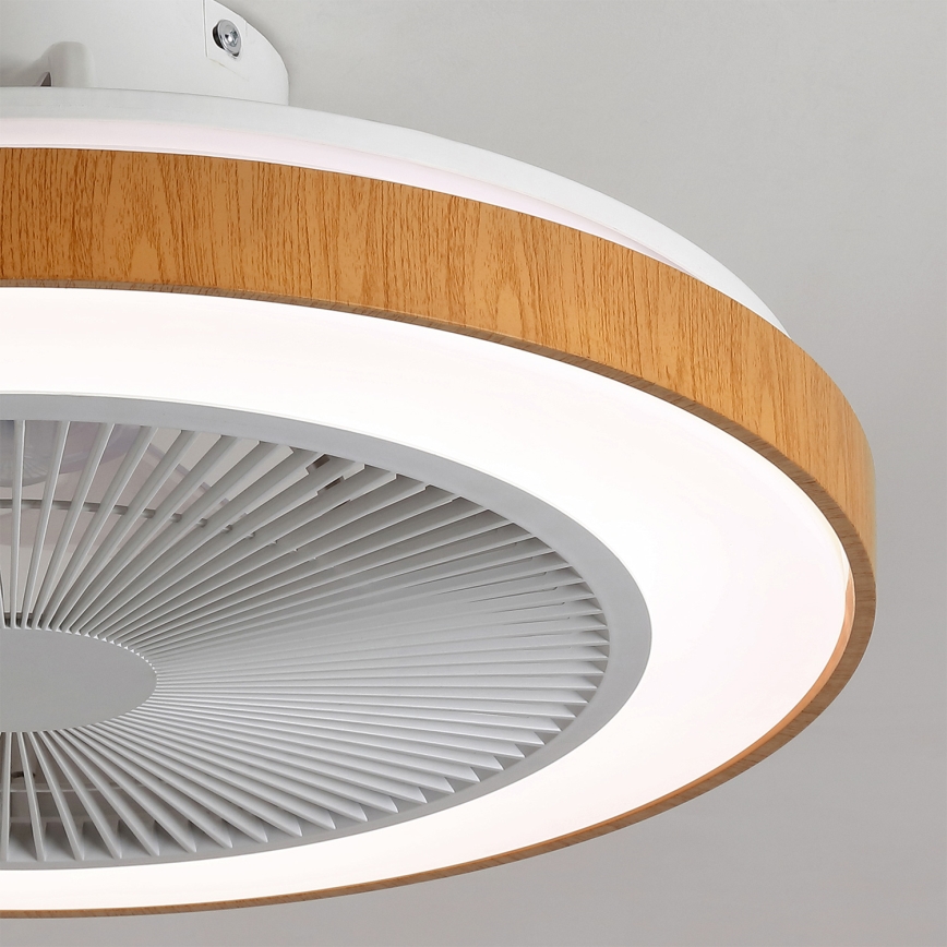 Brilagi - диммируемый светодиодный потолочный вентилятор LED/38 Вт/230 В 50 см белый/коричневый + пульт дистанционного управления