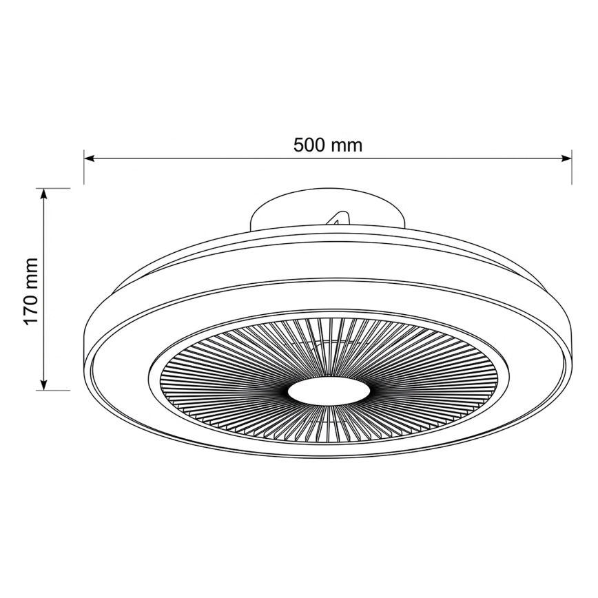 Brilagi - диммируемый светодиодный потолочный вентилятор LED/38 Вт/230 В 50 см белый/коричневый + пульт дистанционного управления