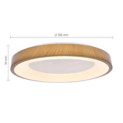 Brilagi - LED диммируемый потолочный светильник DORIA LED/60W/230V 3000-6500K Ø 60 cm + пульт дистанционного управления