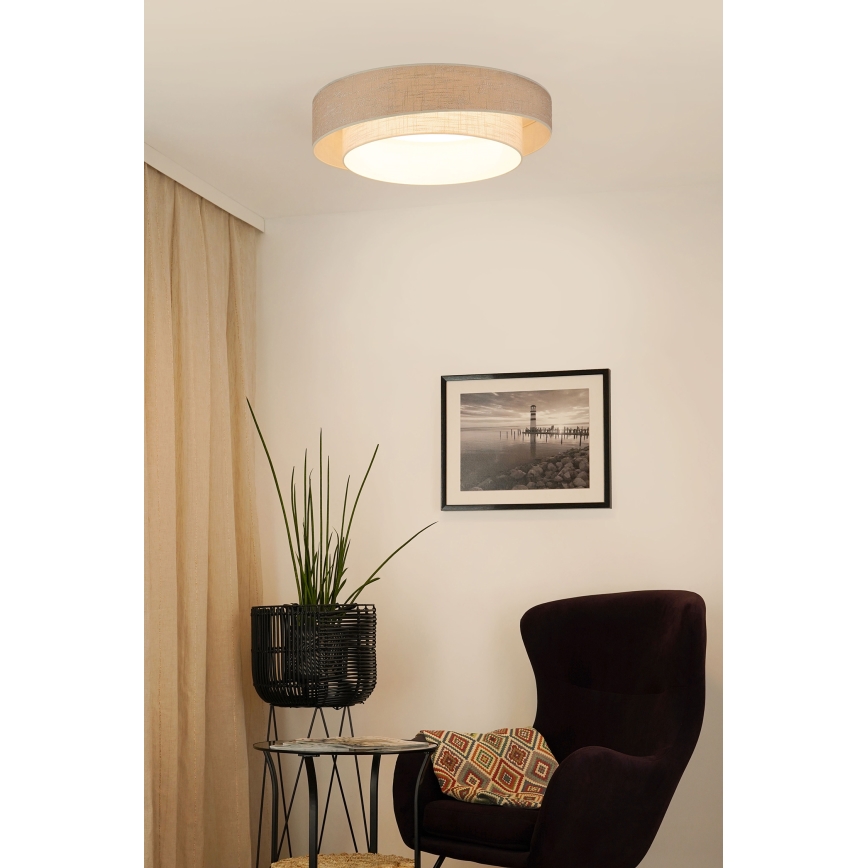 Brilagi - Диммируемый светодиодный потолочный светильник DOVER SHINE LED/24W/230V, диам. 60 cm, 3000/4000/6500K, серый/кремовый + пульт дистанционного управления