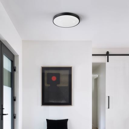 Brilagi - LED потолочный светильник с диммером GLASS POOL DOUBLE LED/48W/230V 3000-6000K 40 см чёрный + пульт дистанционного управления