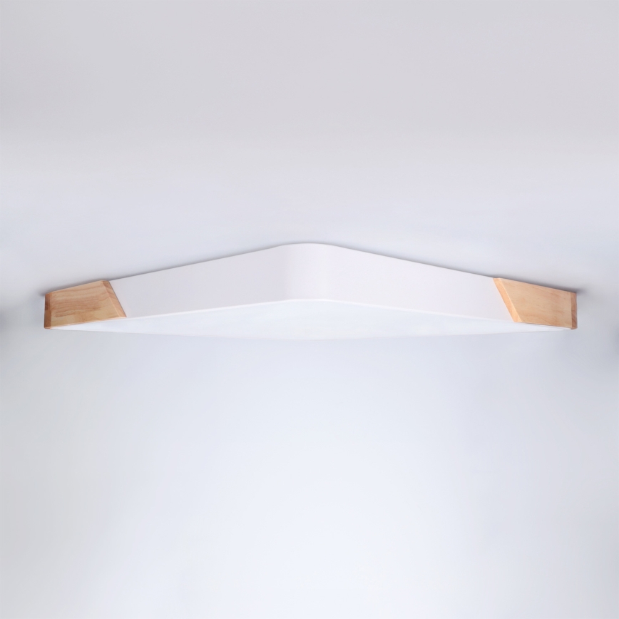 Brilagi - диммируемый светодиодный потолочный светильник PILANA LED/60W/230V 3000-6500K дуб/белый 56x56 см + пульт дистанционного управления