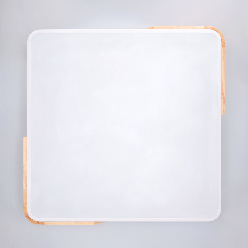 Brilagi - диммируемый светодиодный потолочный светильник PILANA LED/60W/230V 3000-6500K дуб/белый 56x56 см + пульт дистанционного управления
