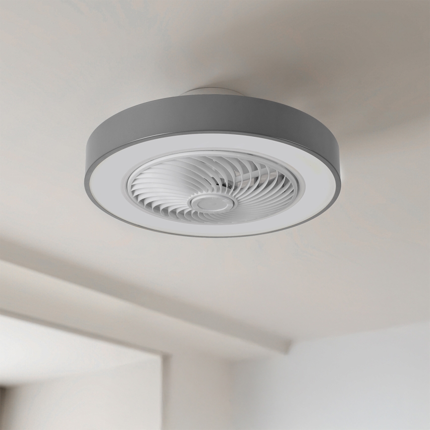Brilagi - диммируемый потолочный светильник с вентилятором LED/38 Вт/230 В 3000-6500 К Ø 50 см, серый + пульт дистанционного управления