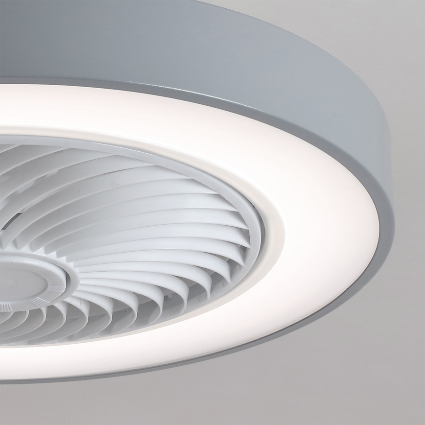 Brilagi - LED диммируемый потолочный светильник с вентилятором LED/38W/230V 3000-6500K 3000-6500K диам. 50 см серый + пульт дистанционного управления