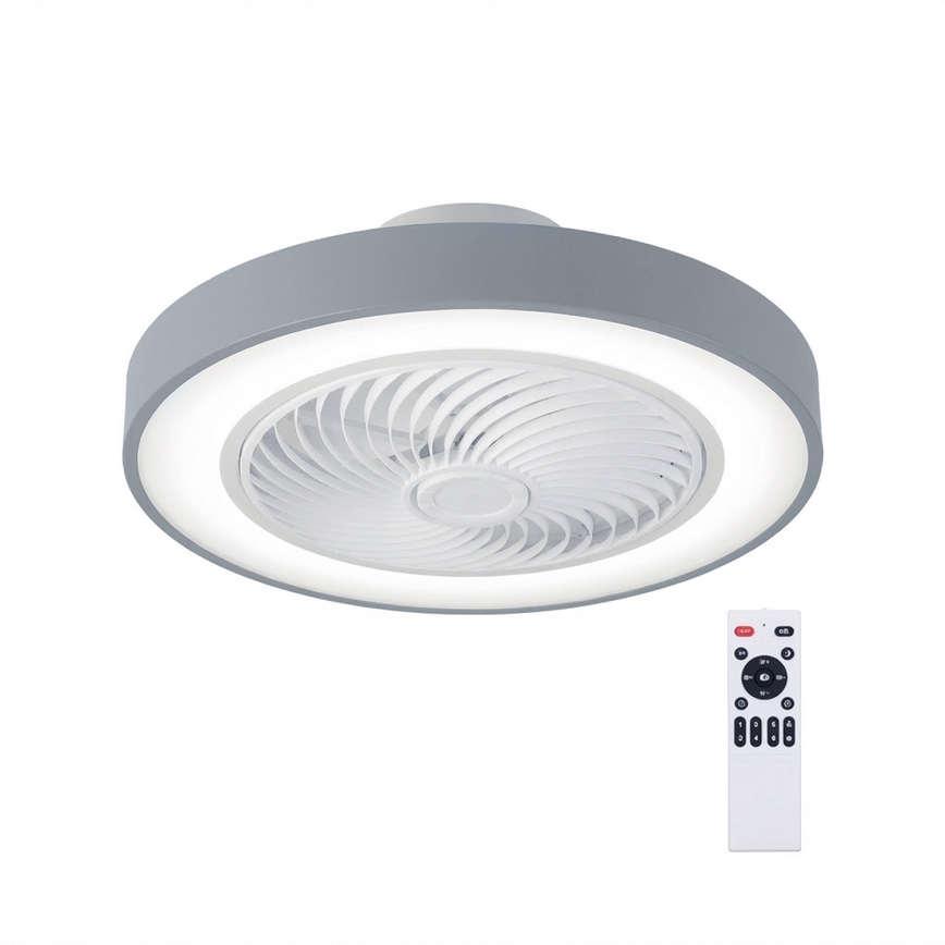 Brilagi - LED диммируемый потолочный светильник с вентилятором LED/38W/230V 3000-6500K 3000-6500K диам. 50 см серый + пульт дистанционного управления