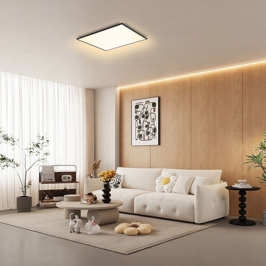 Brilagi - диммируемый потолочный светильник SLIMFRAME LED/58W/230V 60x60 cm 3000-6000K чёрный + пульт дистанционного управления