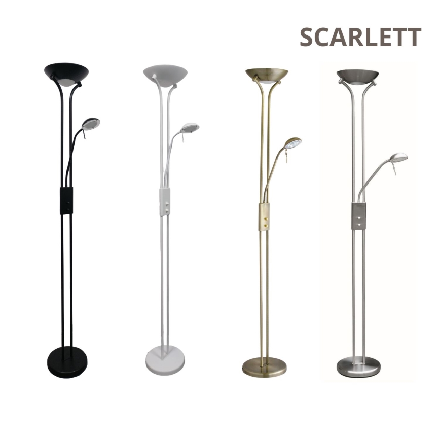 Brilagi - Диммируемая напольная лампа SCARLETT 1xR7s/230W/230V + 1xG9/40W матовый хром