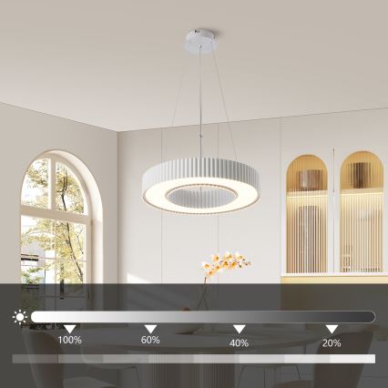 Brilagi - LED люстра на тросі з регулюванням яскравості LUMIX LED/48W/230V 3000-6000K біла діам. 50 см + дистанційне керування
