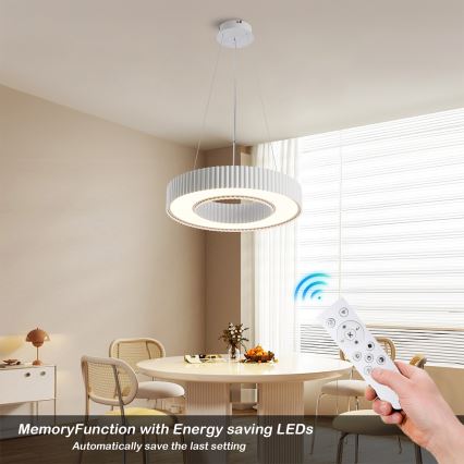 Brilagi - LED люстра на тросі з регулюванням яскравості LUMIX LED/48W/230V 3000-6000K біла діам. 50 см + дистанційне керування