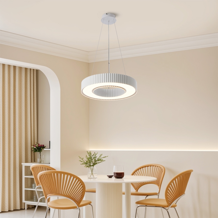 Brilagi - LED люстра на тросі з регулюванням яскравості LUMIX LED/48W/230V 3000-6000K біла діам. 50 см + дистанційне керування
