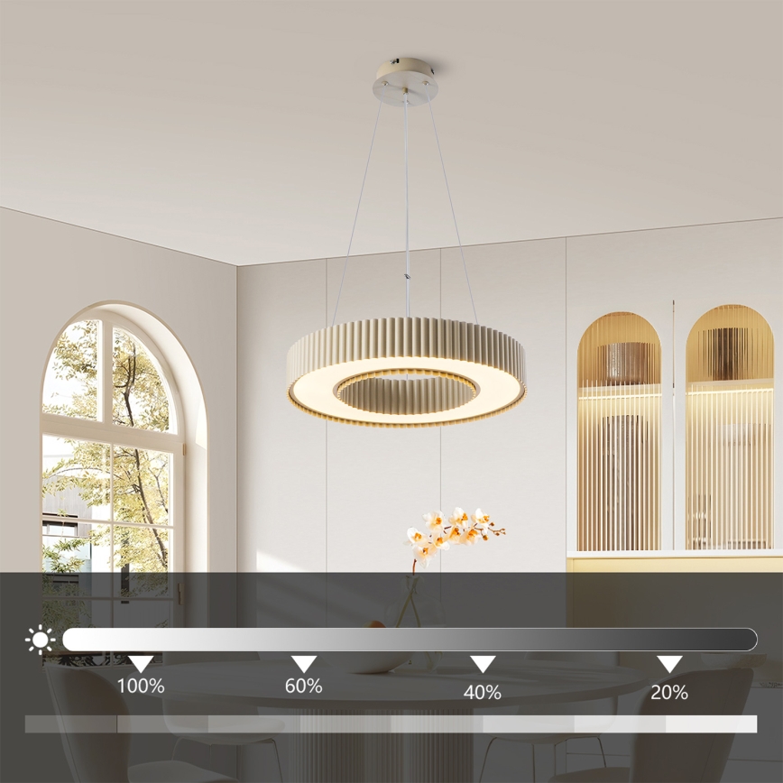 Brilagi - LED люстра з регулюванням яскравості на тросі LUMIX LED/48W/230V 3000-6000K бежевий діам. 50 cm + пульт дистанційного керування