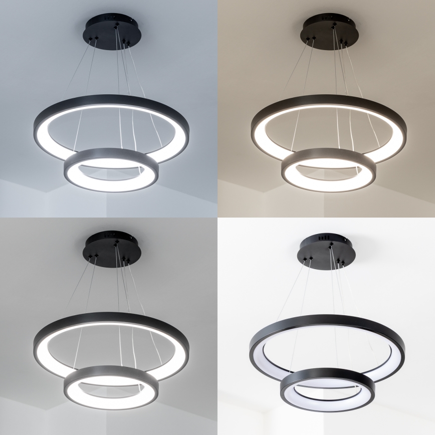 Brilagi - LED підвісна люстра з регульованою яскравістю на тросі FALCON SLIM LED/68W/230V 3000-6500K діам. 50 см чорна + пульт дистанційного керування