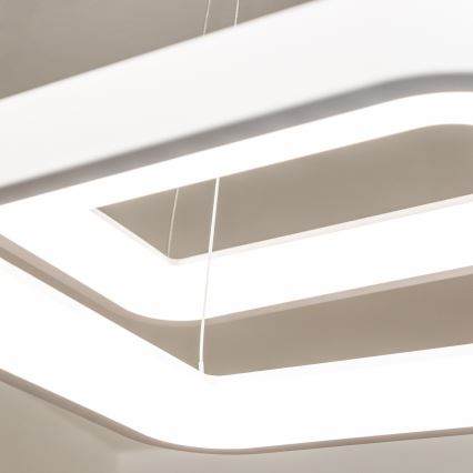 Brilagi - LED регульована люстра на тросі FALCON SLIM LED/78W/230V 3000-6500K 50x50 cm біла + пульт дистанційного керування