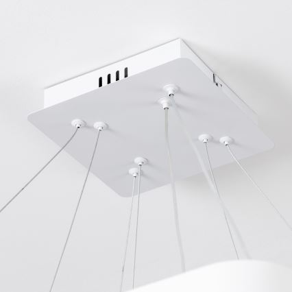 Brilagi - LED регульована люстра на тросі FALCON SLIM LED/78W/230V 3000-6500K 50x50 cm біла + пульт дистанційного керування
