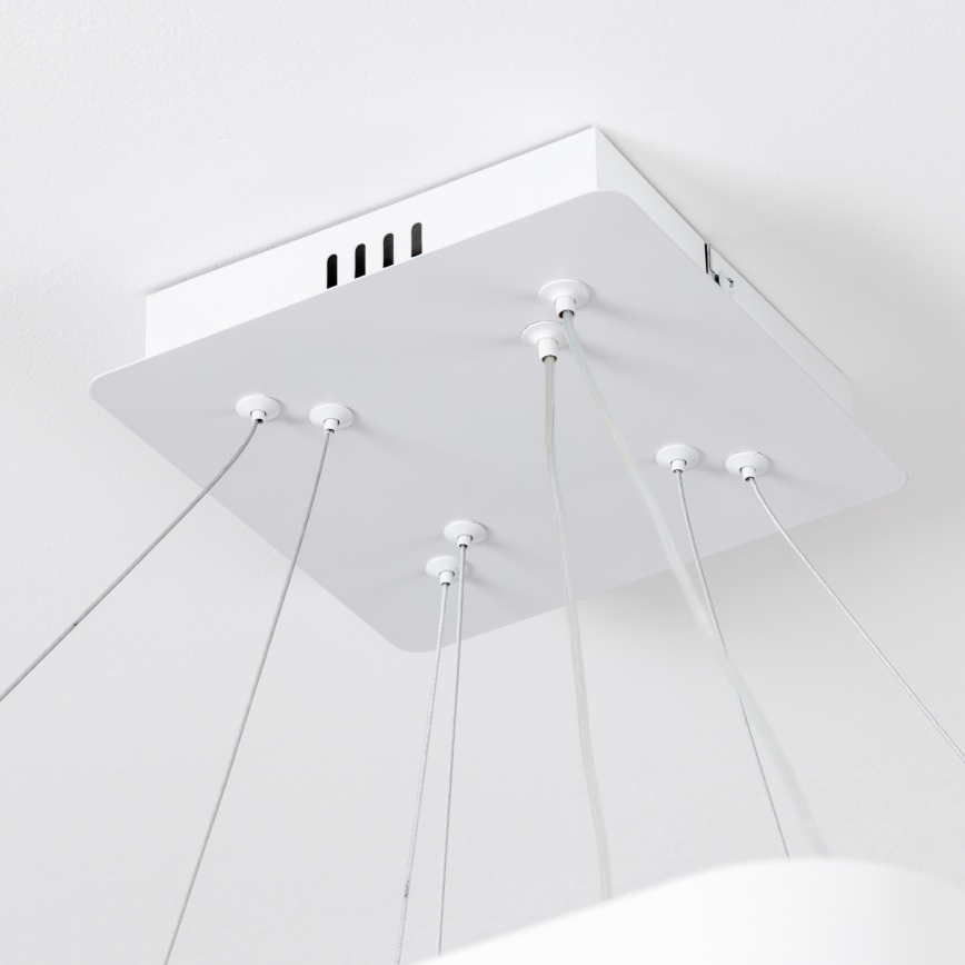 Brilagi - LED регульована люстра на тросі FALCON SLIM LED/78W/230V 3000-6500K 50x50 cm біла + пульт дистанційного керування