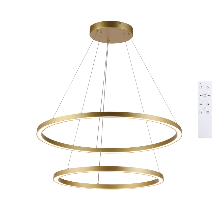 Brilagi - LED затемнювана люстра на тросі PORTOFINO LED/98W/230V 3000–6000K, діаметр 80 см, золота + пульт дистанційного керування