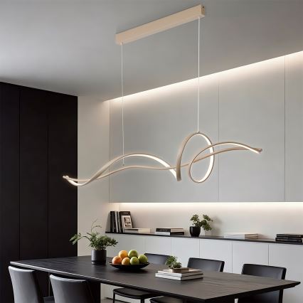 Brilagi - LED Регульована люстра на тросі SIGNATURE LED/55W/230V 3000-6000K 120x23 cm бежева + дистанційне керування