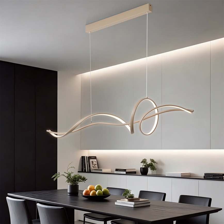 Brilagi - LED Регульована люстра на тросі SIGNATURE LED/55W/230V 3000-6000K 120x23 cm бежева + дистанційне керування