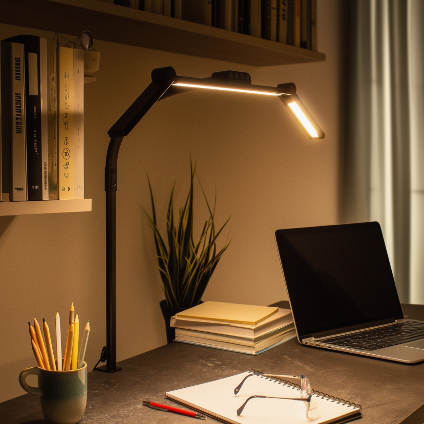 BRILAGI - LED димована сенсорна настільна лампа з кліпсою VARIO LED/24W/230V 3000-6500K CRI 92 чорна