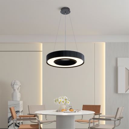 Brilagi - LED затемнювана люстра на тросі LUMIX LED/48W/230V 3000-6000K чорна, діаметр 50 см + дистанційне керування