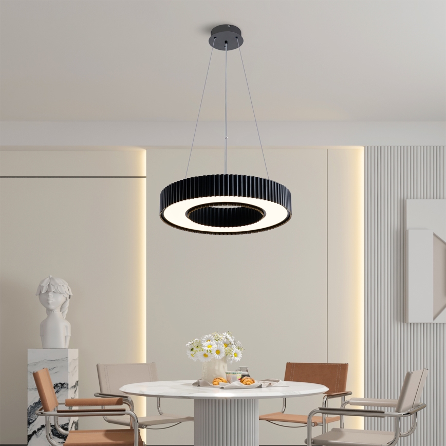 Brilagi - LED затемнювана люстра на тросі LUMIX LED/48W/230V 3000-6000K чорна, діаметр 50 см + дистанційне керування
